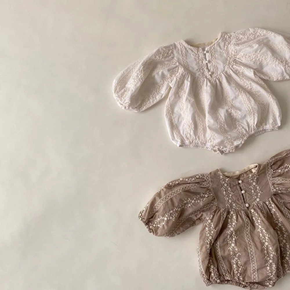 0-2T INS Baby Embroidered Western Style Jumpsuit Romper 100-Day-Old Romper Wholesale Baby Clothes