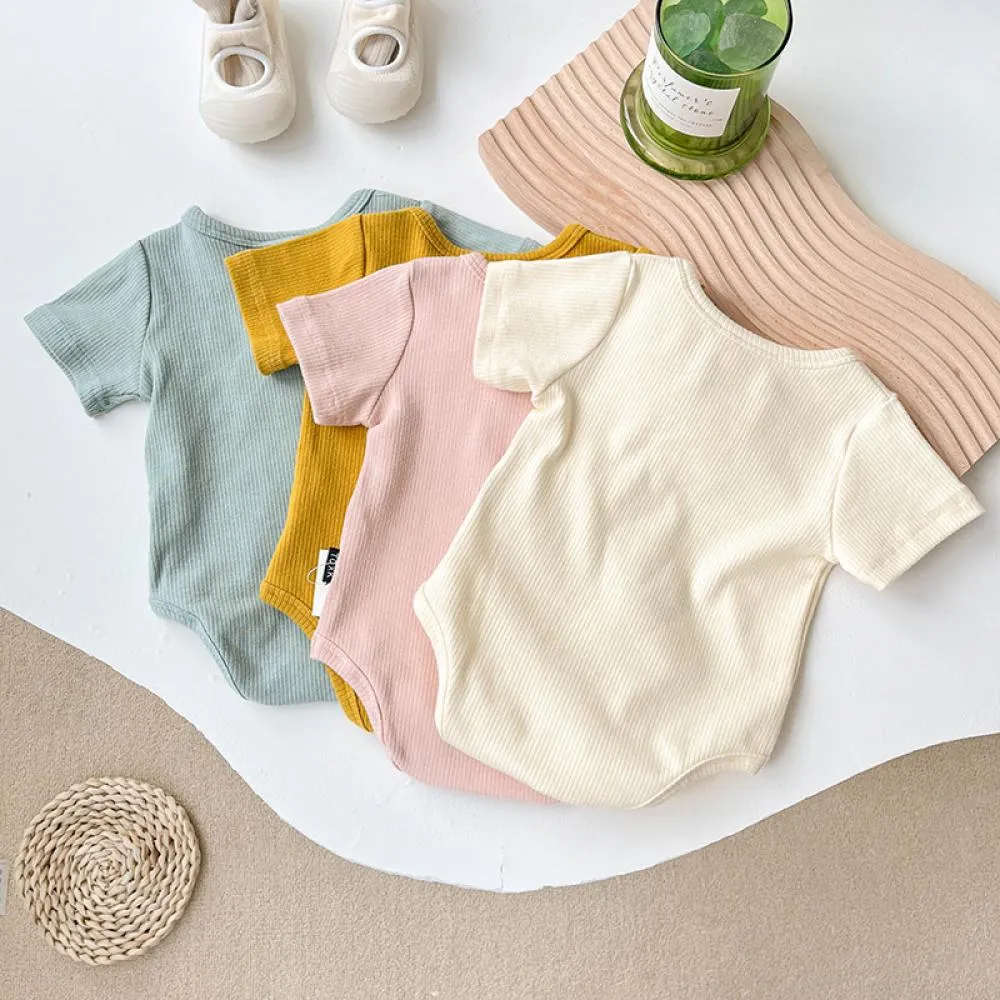 0~2Y Ins Korean Version Of Summer Clothes Baby Jumpsuit Short-Sleeved Triangle Romper Baby Long-Sleeved Bottoming Romper Summer Wholesale Baby Clothes