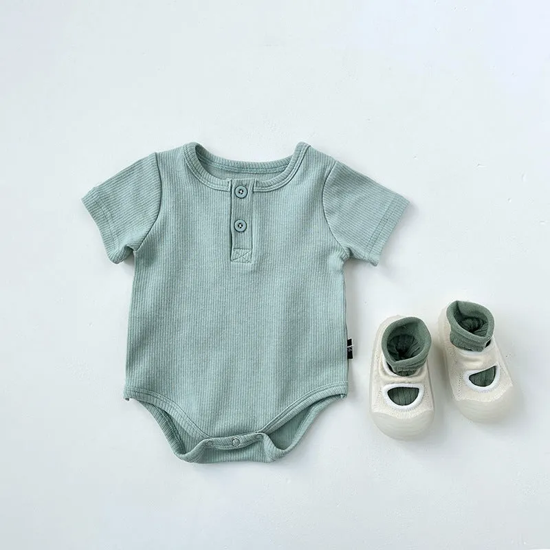 0~2Y Ins Korean Version Of Summer Clothes Baby Jumpsuit Short-Sleeved Triangle Romper Baby Long-Sleeved Bottoming Romper Summer Wholesale Baby Clothes