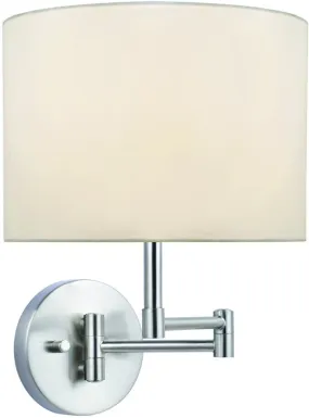 10"W Kasen 1-Light Swing Arm Wall Sconce Polished Steel