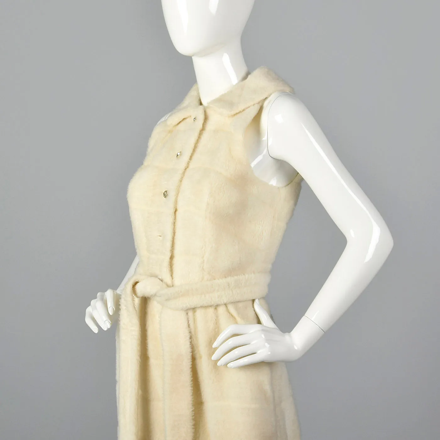 1960s Plush Faux Fur Palazzo Jumpsuit