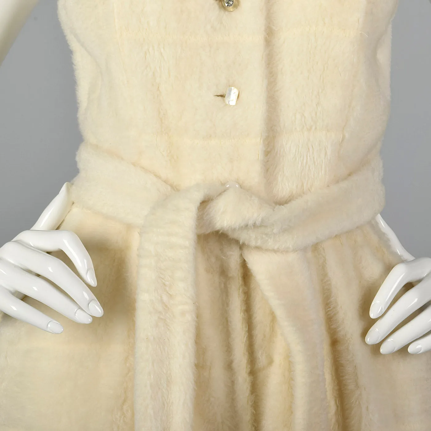 1960s Plush Faux Fur Palazzo Jumpsuit
