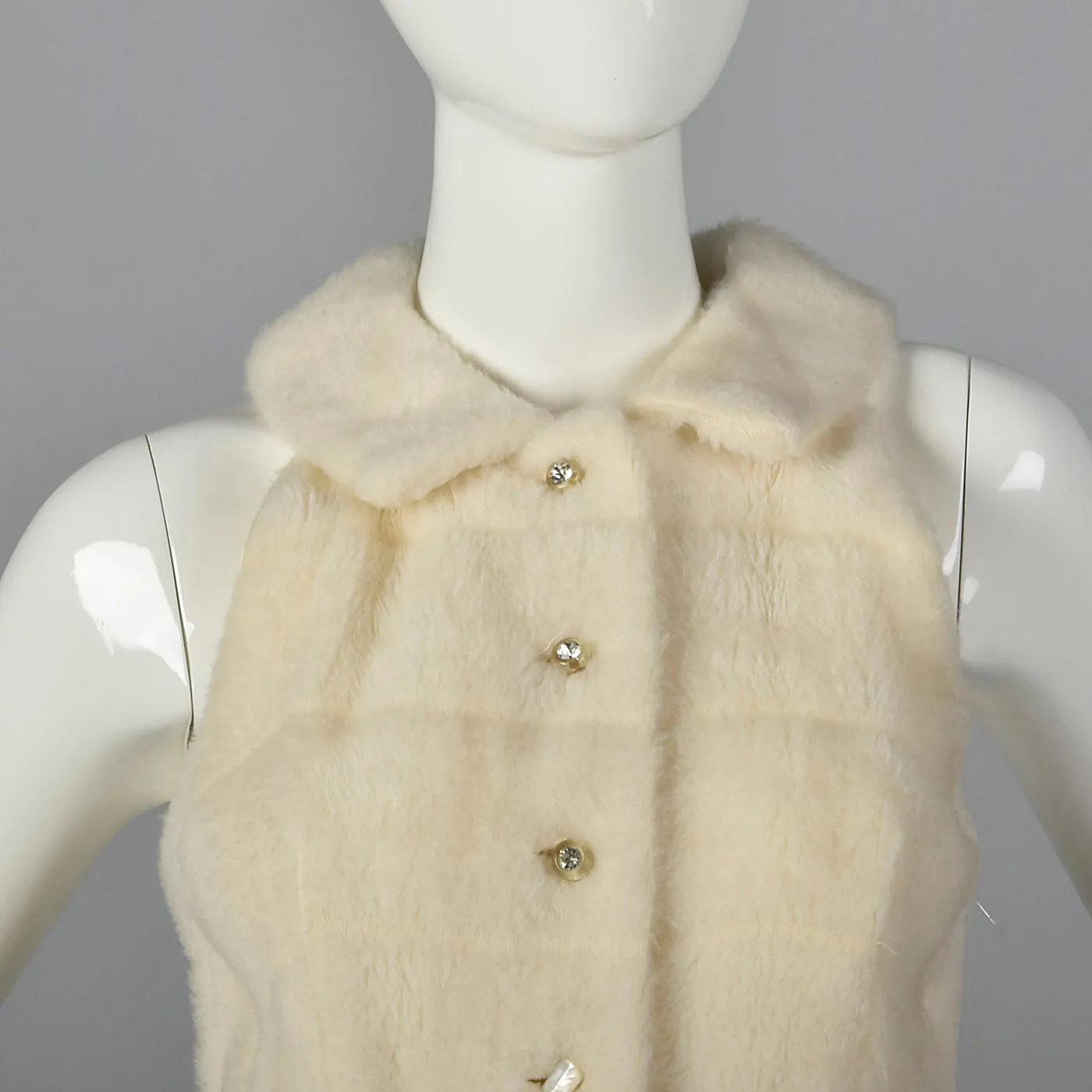 1960s Plush Faux Fur Palazzo Jumpsuit