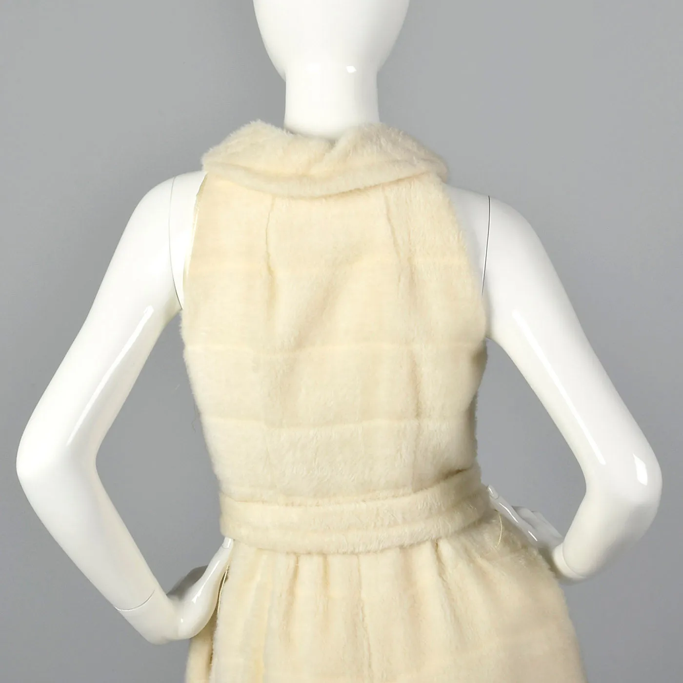 1960s Plush Faux Fur Palazzo Jumpsuit