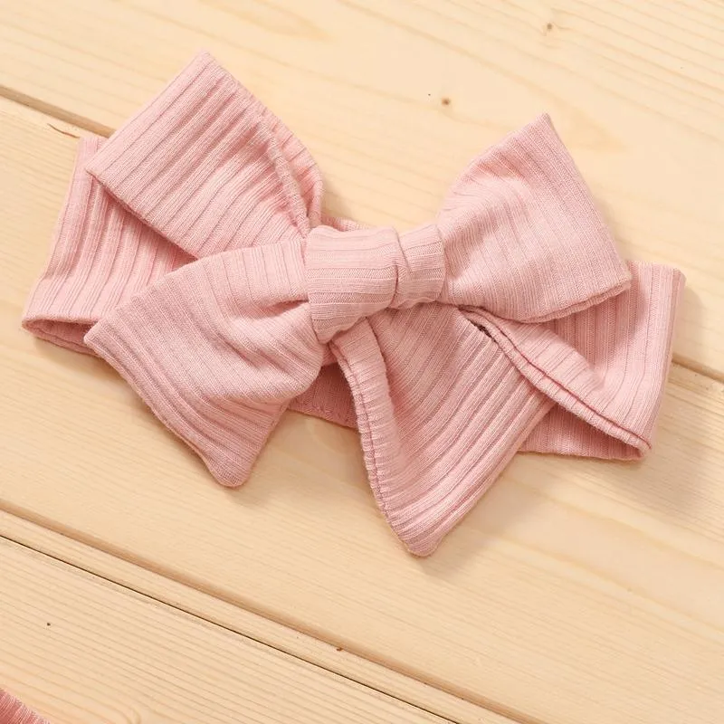 2-piece Solid Knit Jumpsuit & Headband for Baby Girl