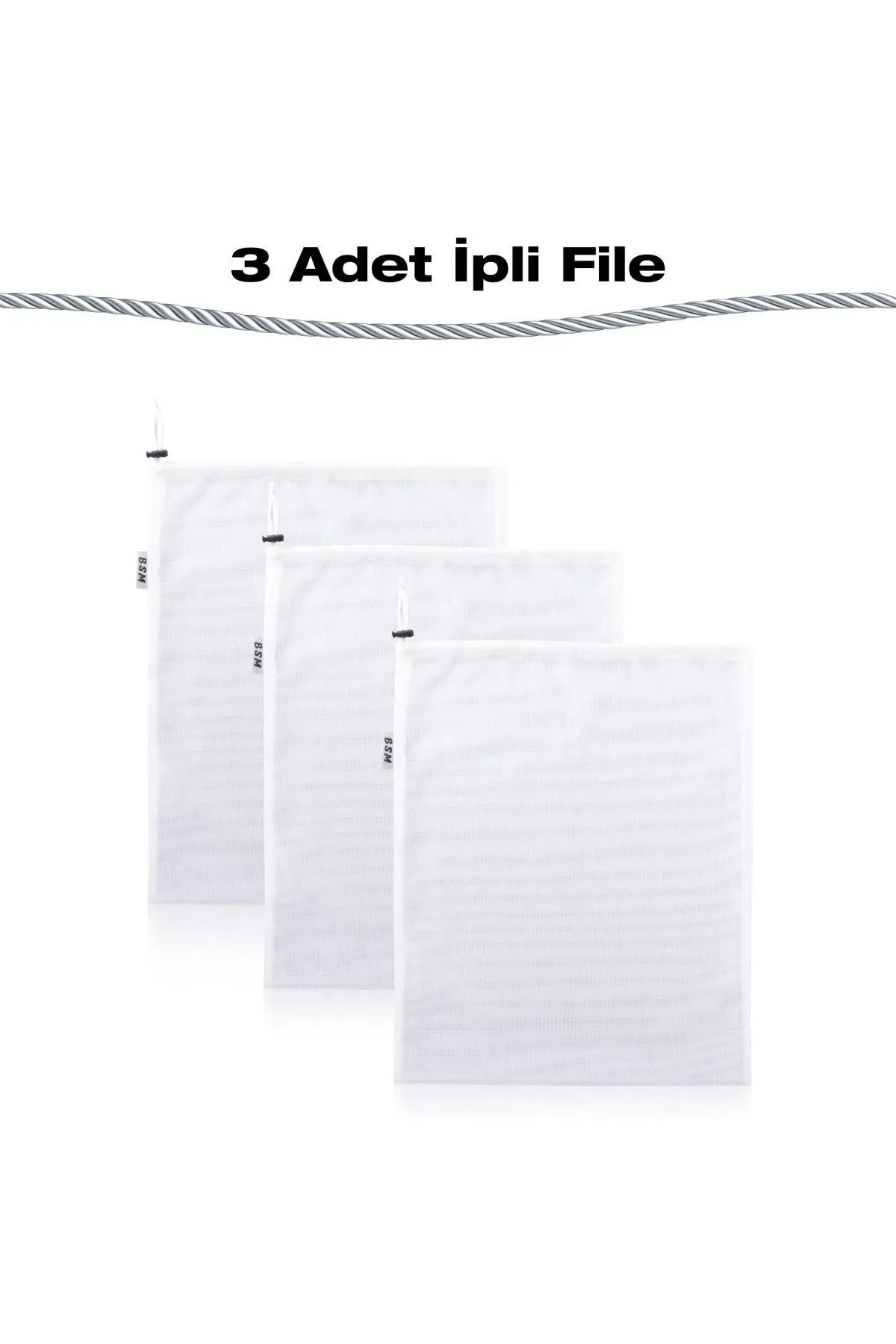 3-Pack 25x35 Threaded Laundry Washing Bag, net (3AD 25X35 LAUNDRY NET.)