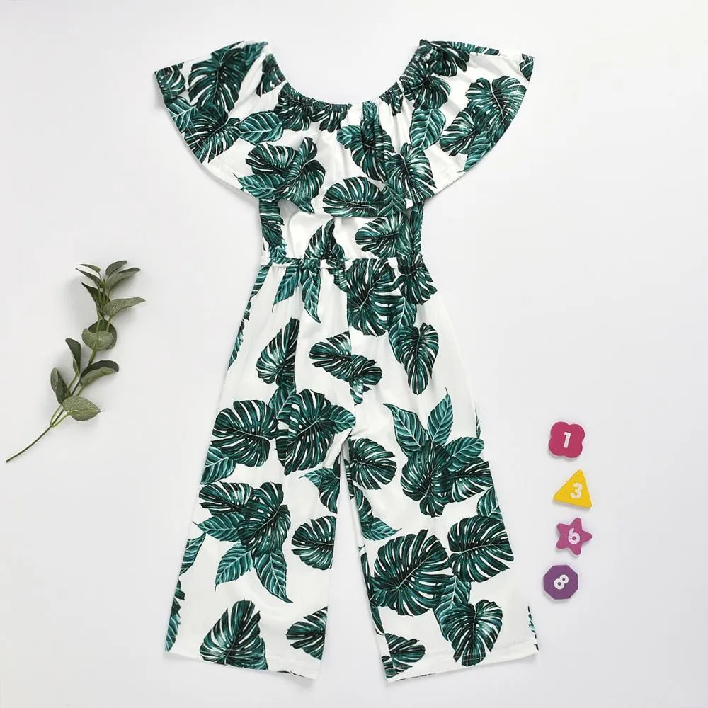 3~8Y Girls' Autumn Clothing New Children's Clothing Korean Version One-Piece Printing Suit Girls Clothing Wholesale