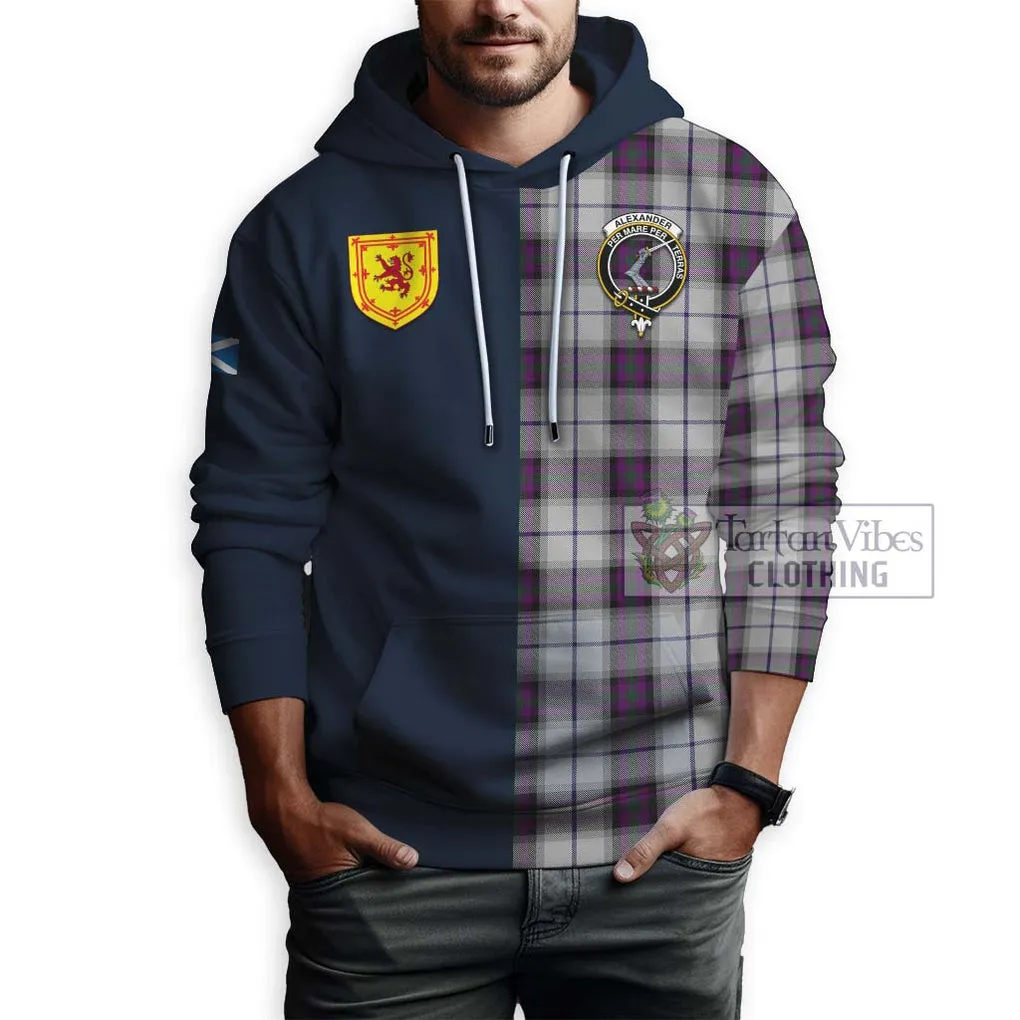 Alexander of Menstry Dress Tartan Hoodie Alba with Scottish Lion Royal Arm Half Style