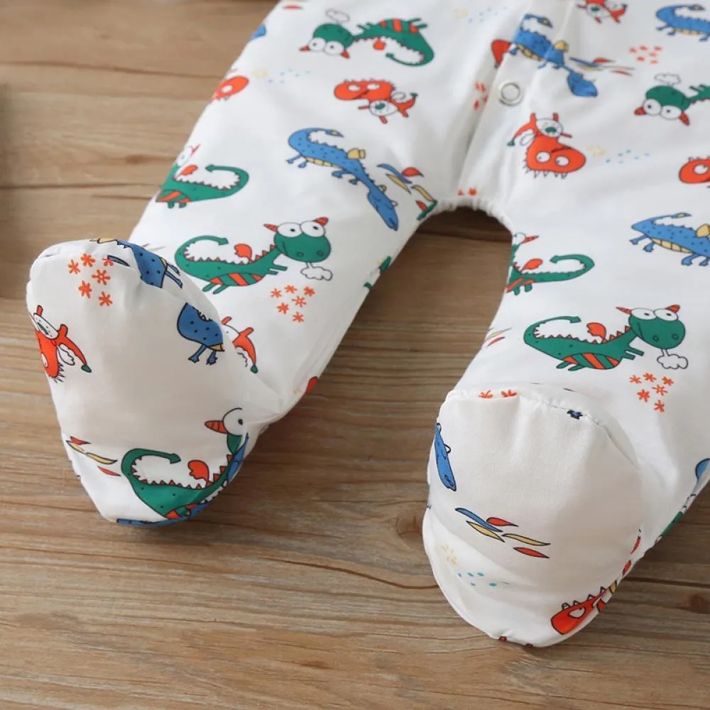 Autumn and Winter Baby Dinosaur Cartoon Animal Romper Wholesale Baby Clothes