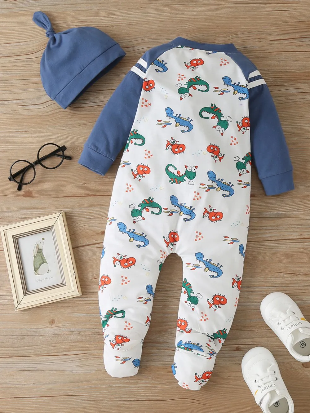 Autumn and Winter Baby Dinosaur Cartoon Animal Romper Wholesale Baby Clothes