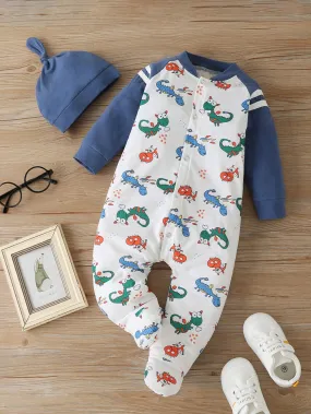 Autumn and Winter Baby Dinosaur Cartoon Animal Romper Wholesale Baby Clothes