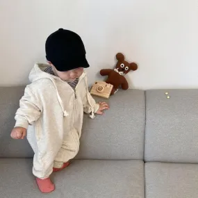 Autumn And Winter Baby Western Style Zipper Hooded Jumpsuit Sweater Wholesale Baby Clothes