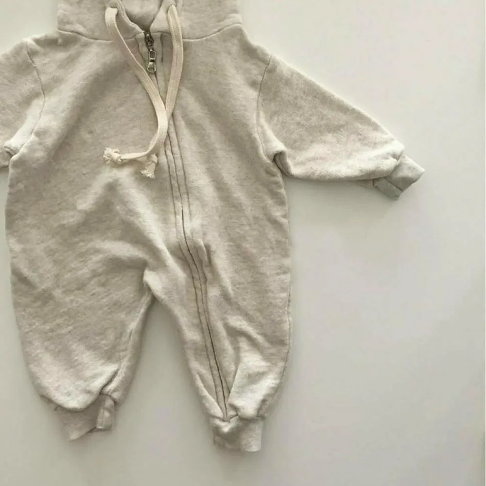 Autumn And Winter Baby Western Style Zipper Hooded Jumpsuit Sweater Wholesale Baby Clothes