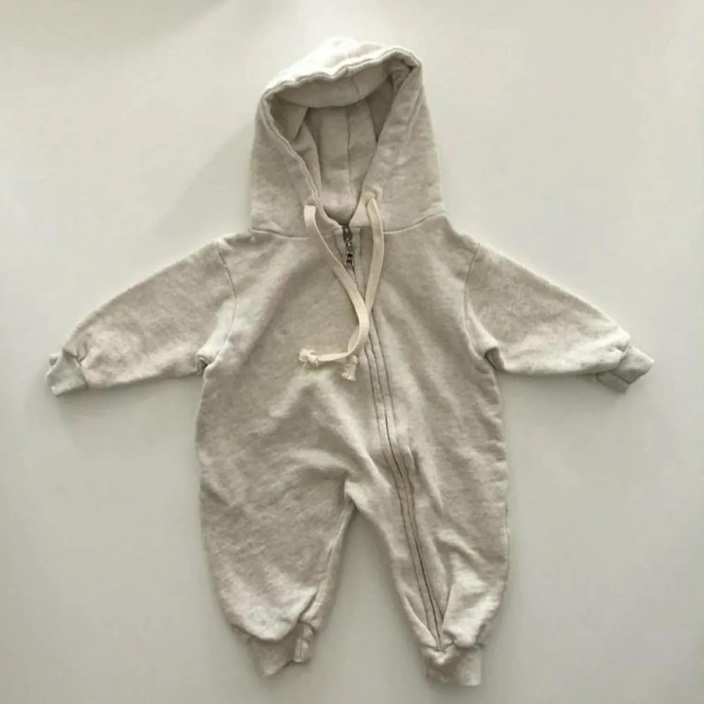 Autumn And Winter Baby Western Style Zipper Hooded Jumpsuit Sweater Wholesale Baby Clothes