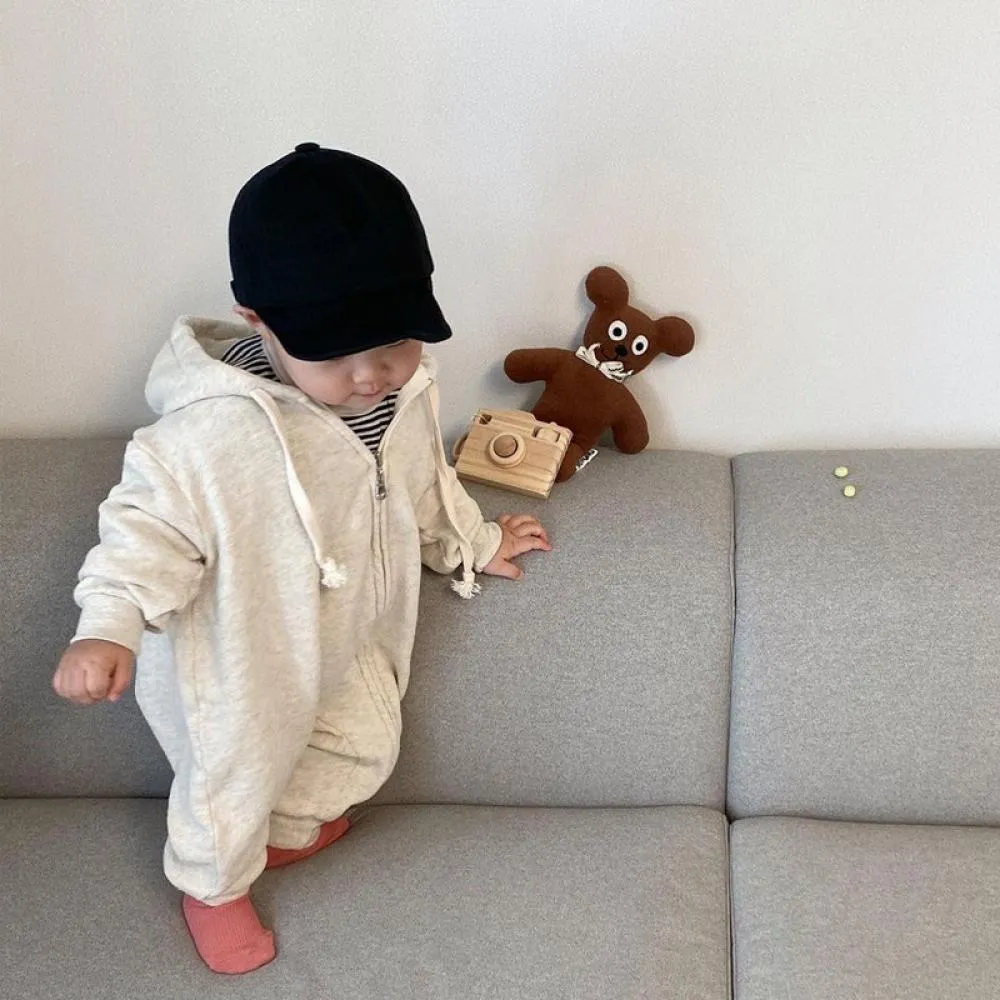 Autumn And Winter Baby Western Style Zipper Hooded Jumpsuit Sweater Wholesale Baby Clothes