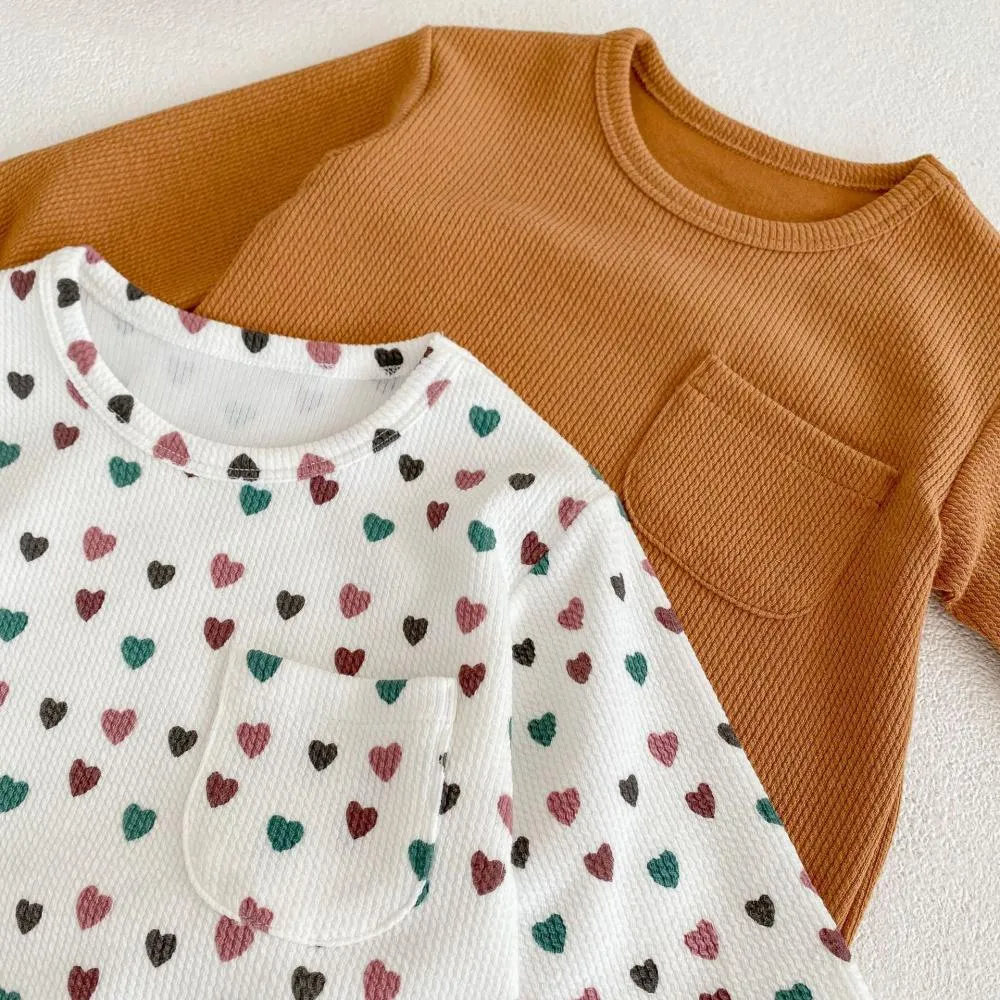 Autumn and Winter Unisex Baby Love Long-sleeved Jumpsuit   Hat Wholesale Baby Clothes