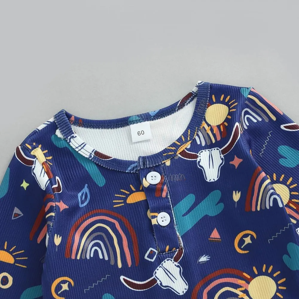 Autumn Baby Cute Cartoon Print Romper Wholesale Baby Children Clothes