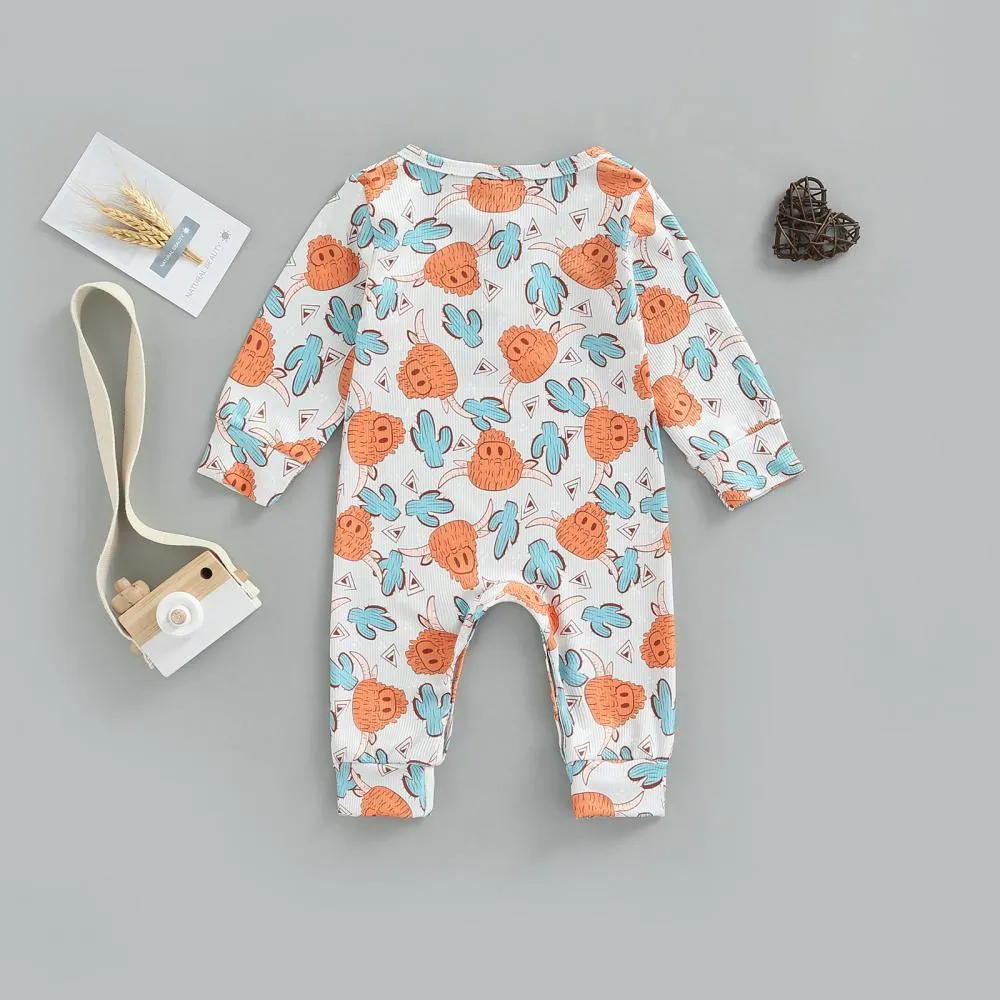 Autumn Baby Cute Cartoon Print Romper Wholesale Baby Children Clothes