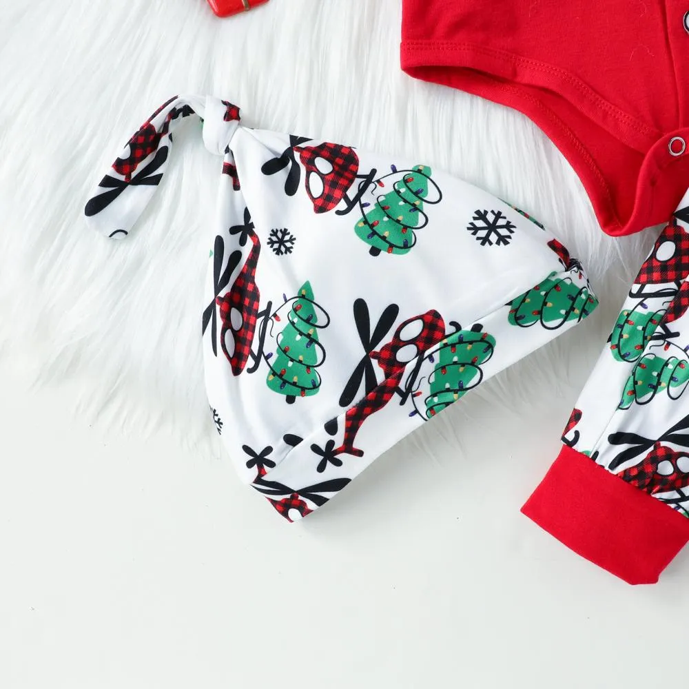 Autumn Boys Christmas Cartoon Airplane Print Bib Suit Wholesale Baby Boy Clothes