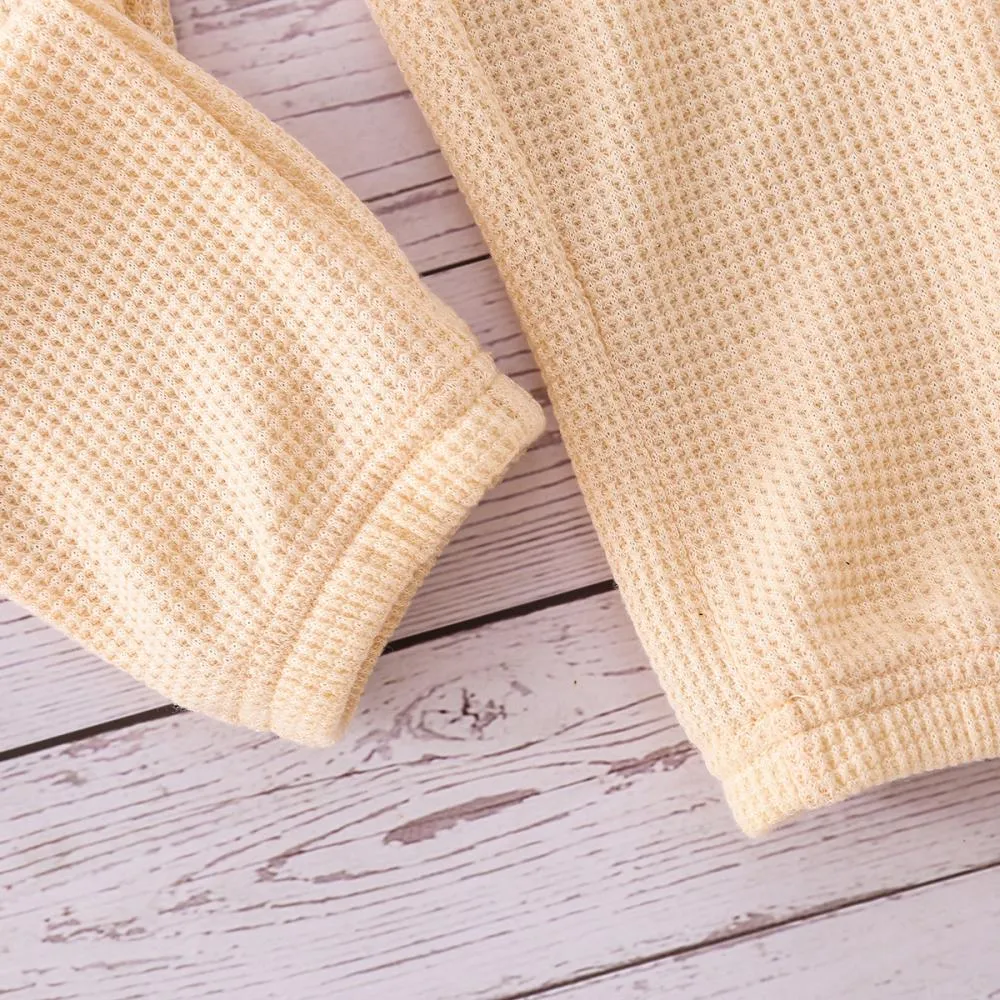 Autumn Girls Waffle Solid Color Jumpsuit Wholesale Toddler Girls Clothes