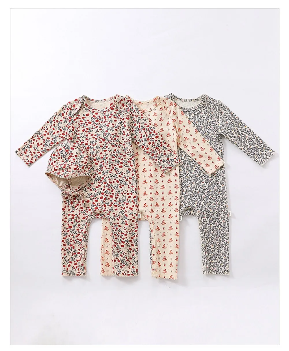 Autumn Infant Long Sleeve One Piece Cotton Floral Romper Wholesale Baby Clothes