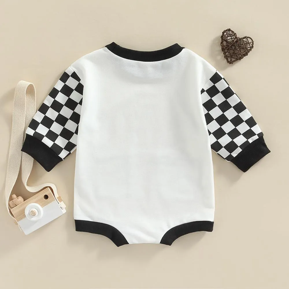 Autumn Plaid Pocket Colorblock Long Sleeve Jumpsuit Wholesale Baby Clothes