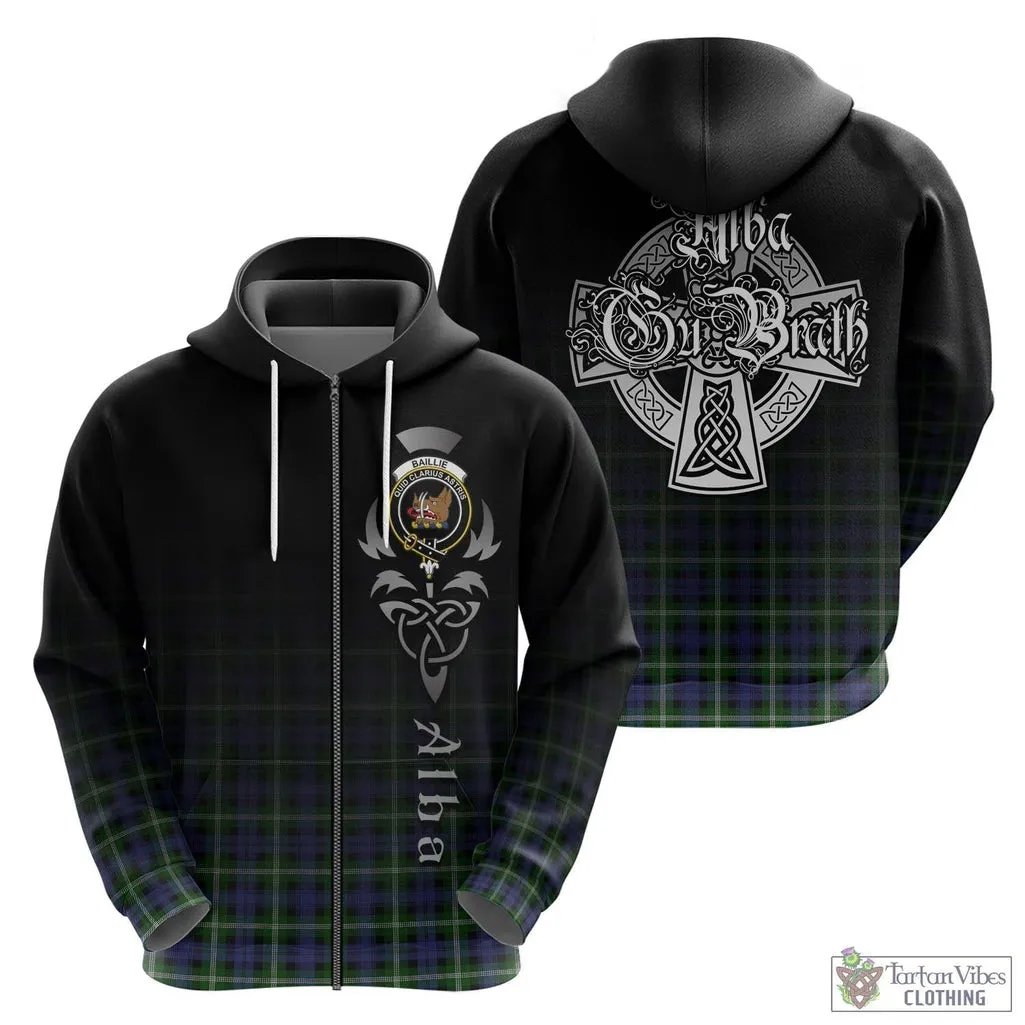 Baillie (Bailey) Tartan Hoodie Featuring Alba Gu Brath Family Crest Celtic Inspired
