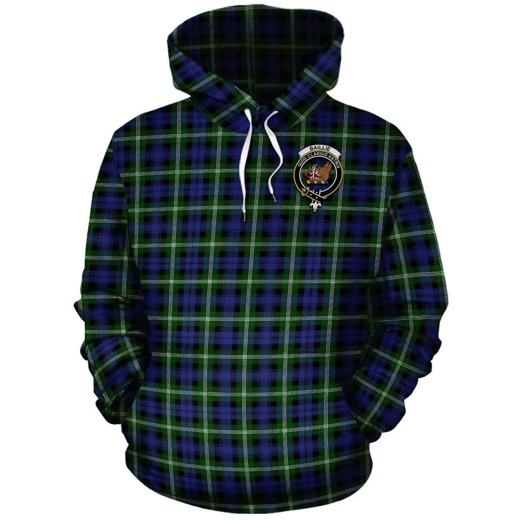 Baillie (Bailey) Tartan Hoodie with Family Crest