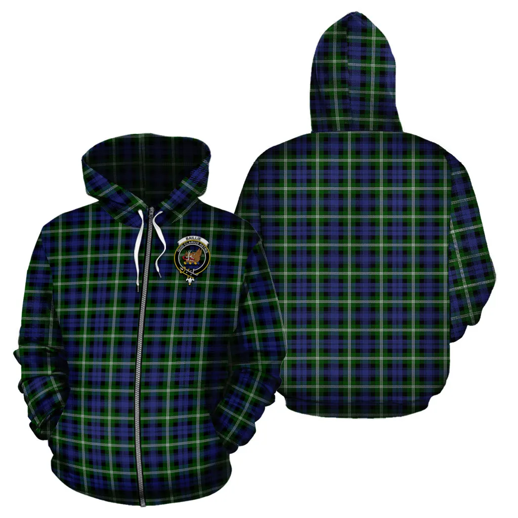 Baillie (Bailey) Tartan Hoodie with Family Crest