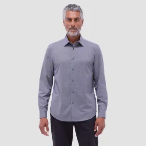 Bugatchi Men's Long Sleeve Dress Shirt – OoohCotton® Basketweave Print