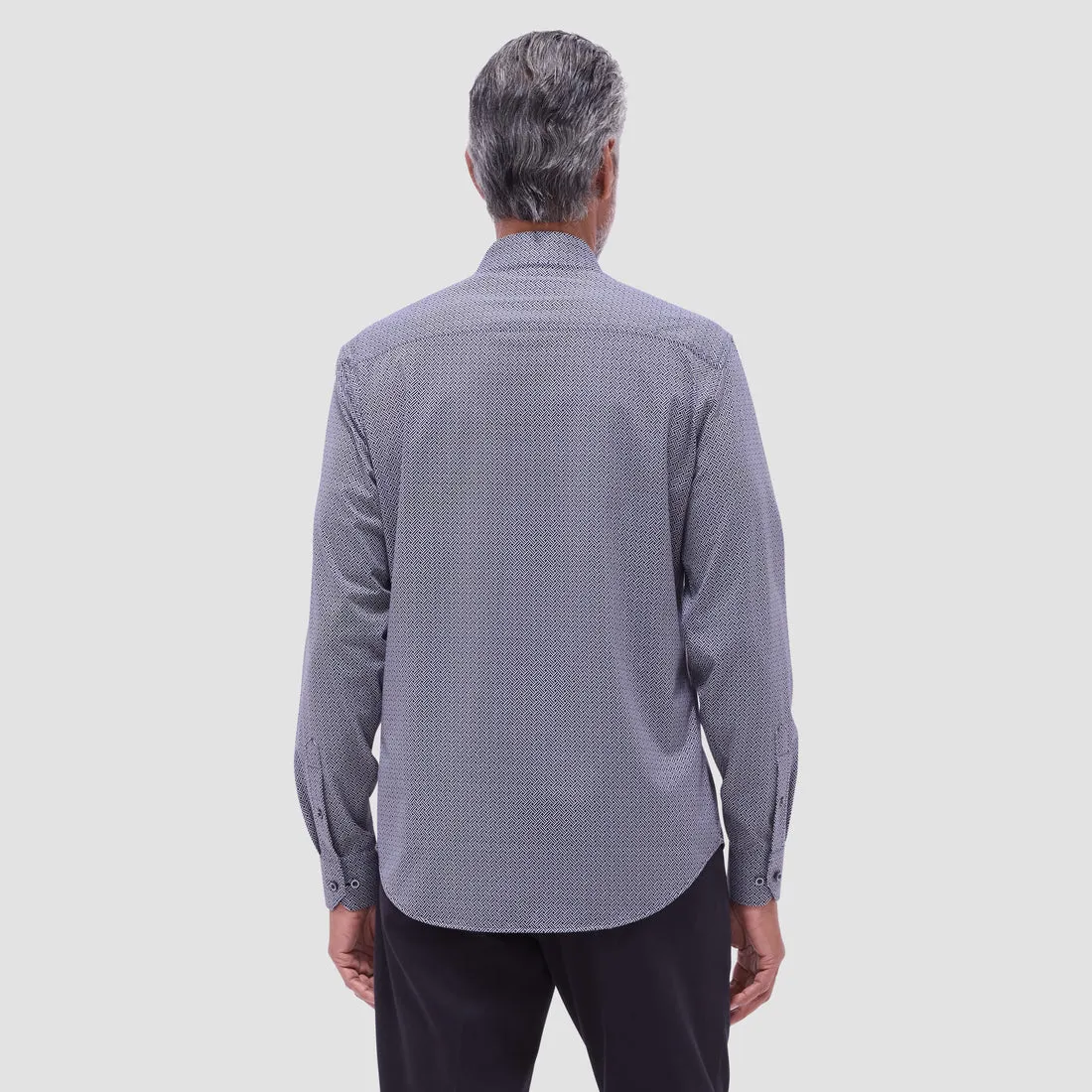 Bugatchi Men's Long Sleeve Dress Shirt – OoohCotton® Basketweave Print