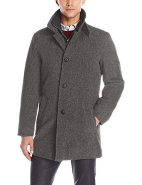 Calvin Klein Men's Wool Blend Winter Jacket, grey melange neat, 48 Regular