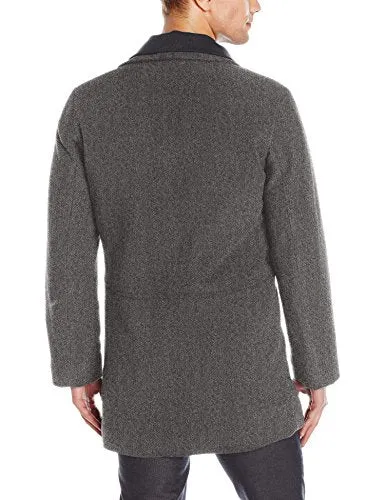 Calvin Klein Men's Wool Blend Winter Jacket, grey melange neat, 48 Regular