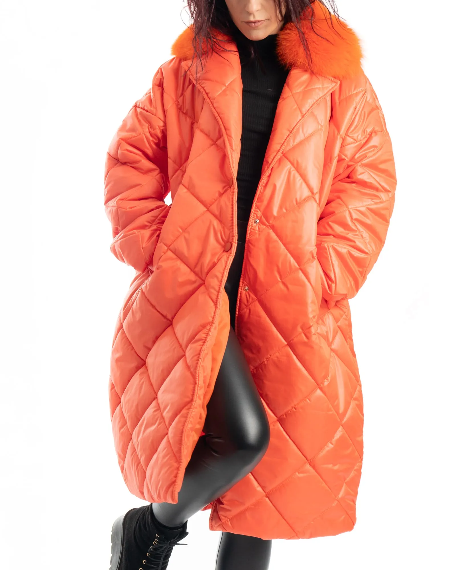 Cento Grammi with Fox collar - Orange