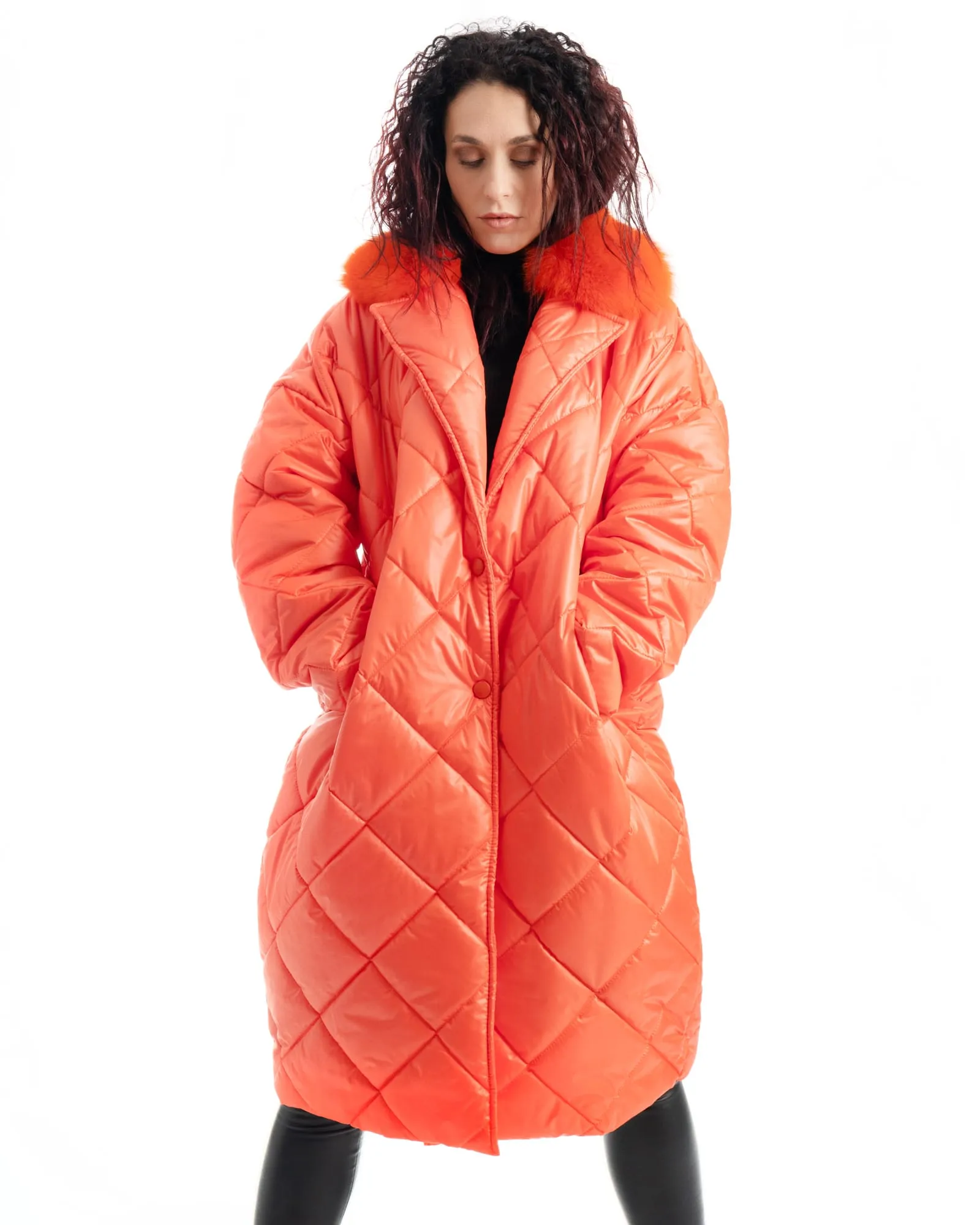 Cento Grammi with Fox collar - Orange