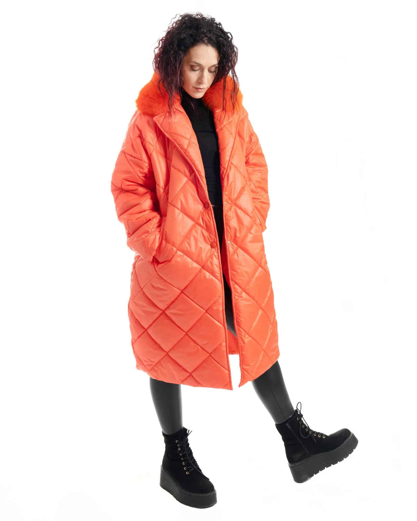 Cento Grammi with Fox collar - Orange