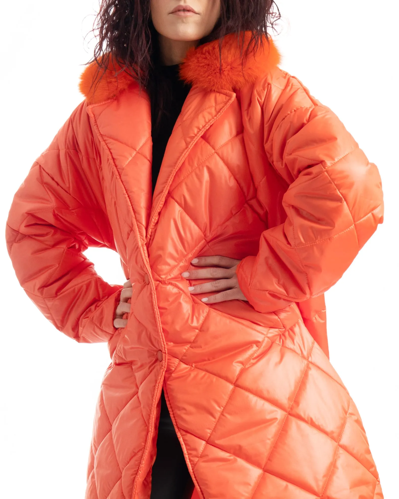 Cento Grammi with Fox collar - Orange