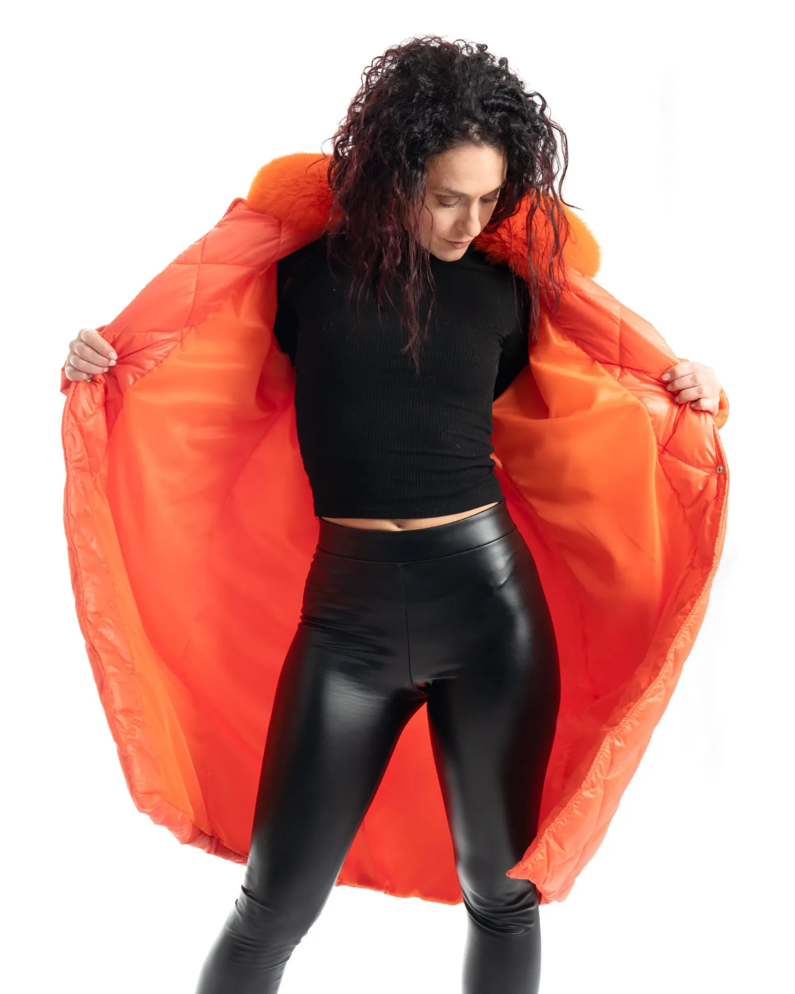 Cento Grammi with Fox collar - Orange