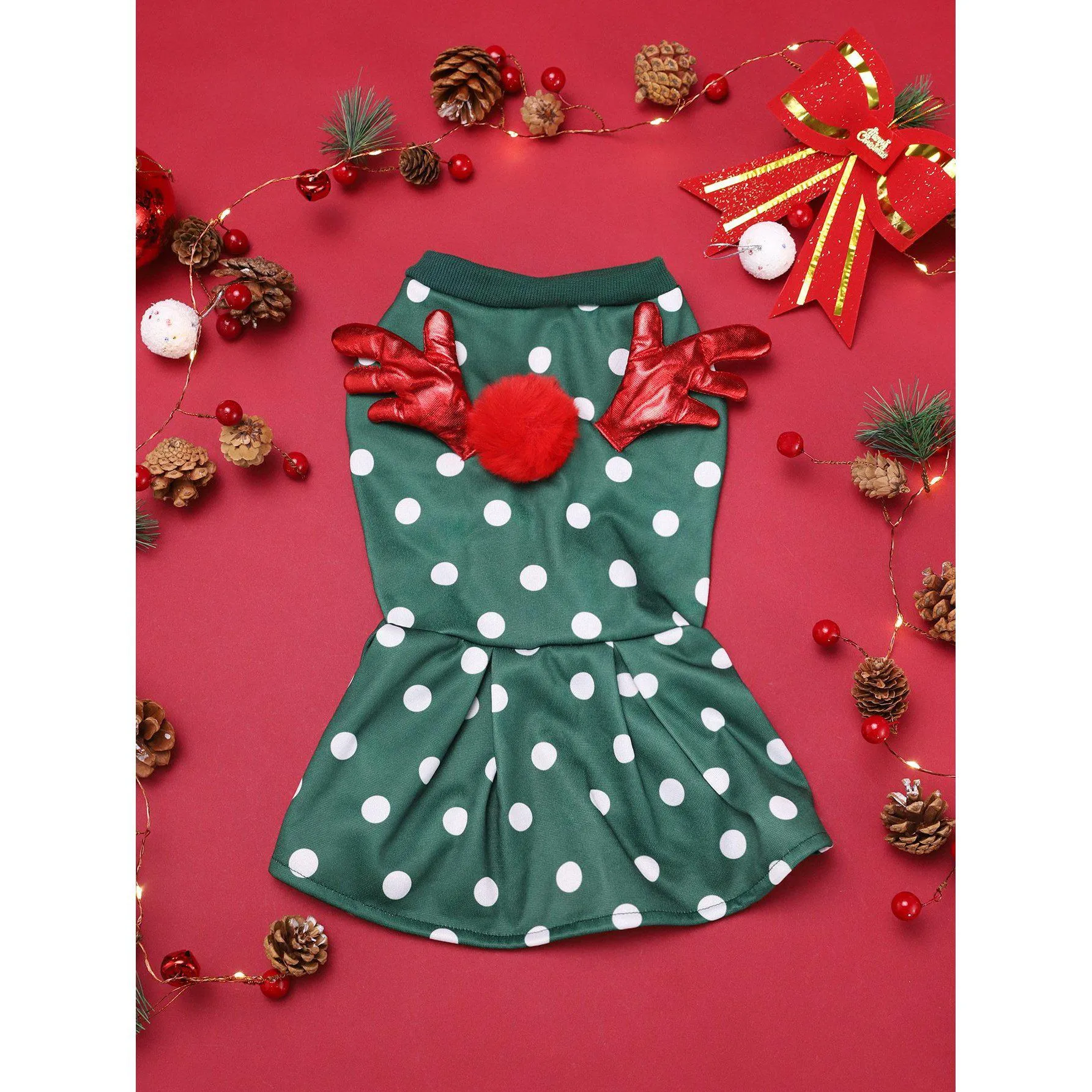 Christmas Coat Cotton-padded Jacket Teddy Pomeranian Small Dog Autumn And Winter Clothes Thickened Dog Clothes