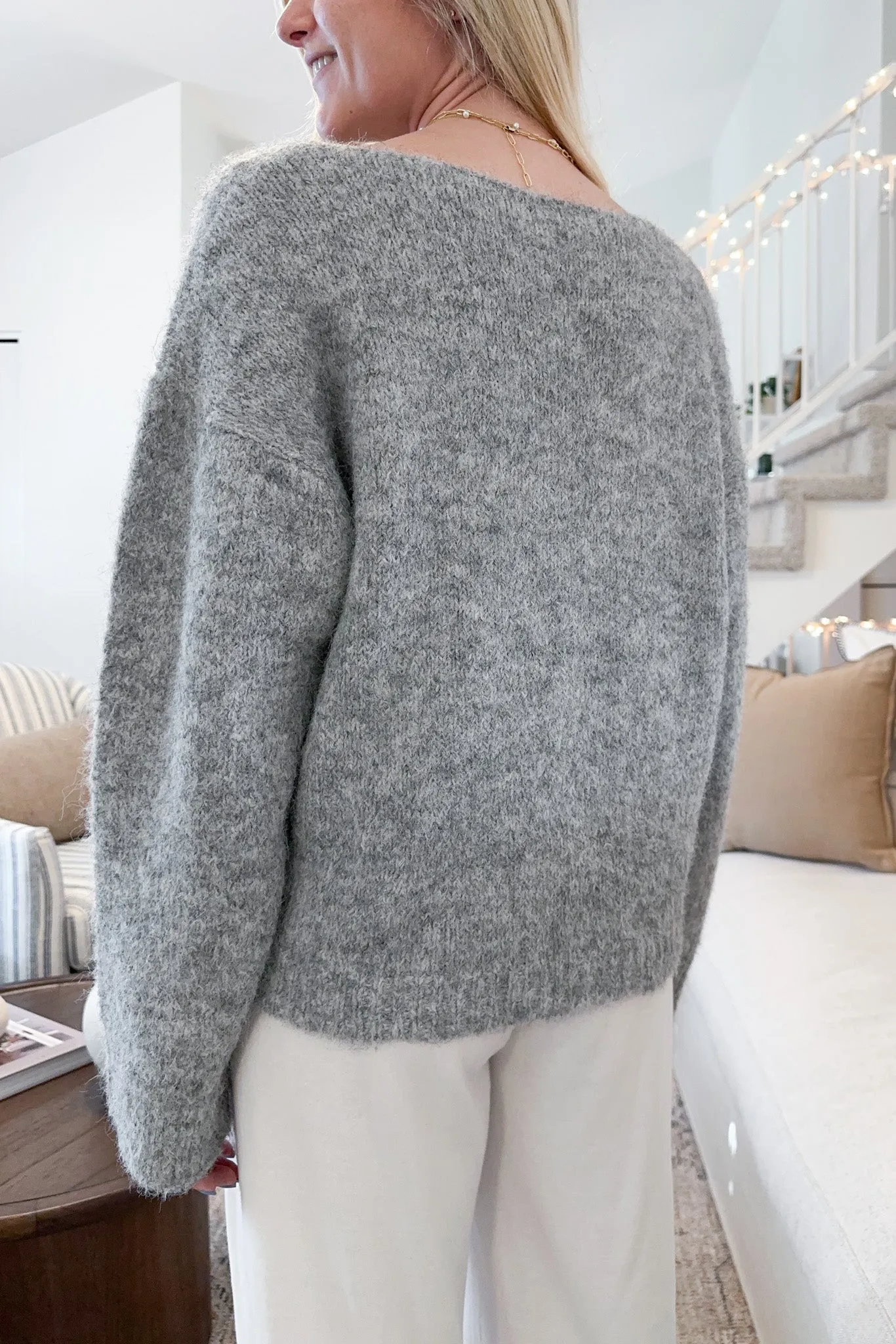 Cloud Slouchy Pullover in Heather Grey