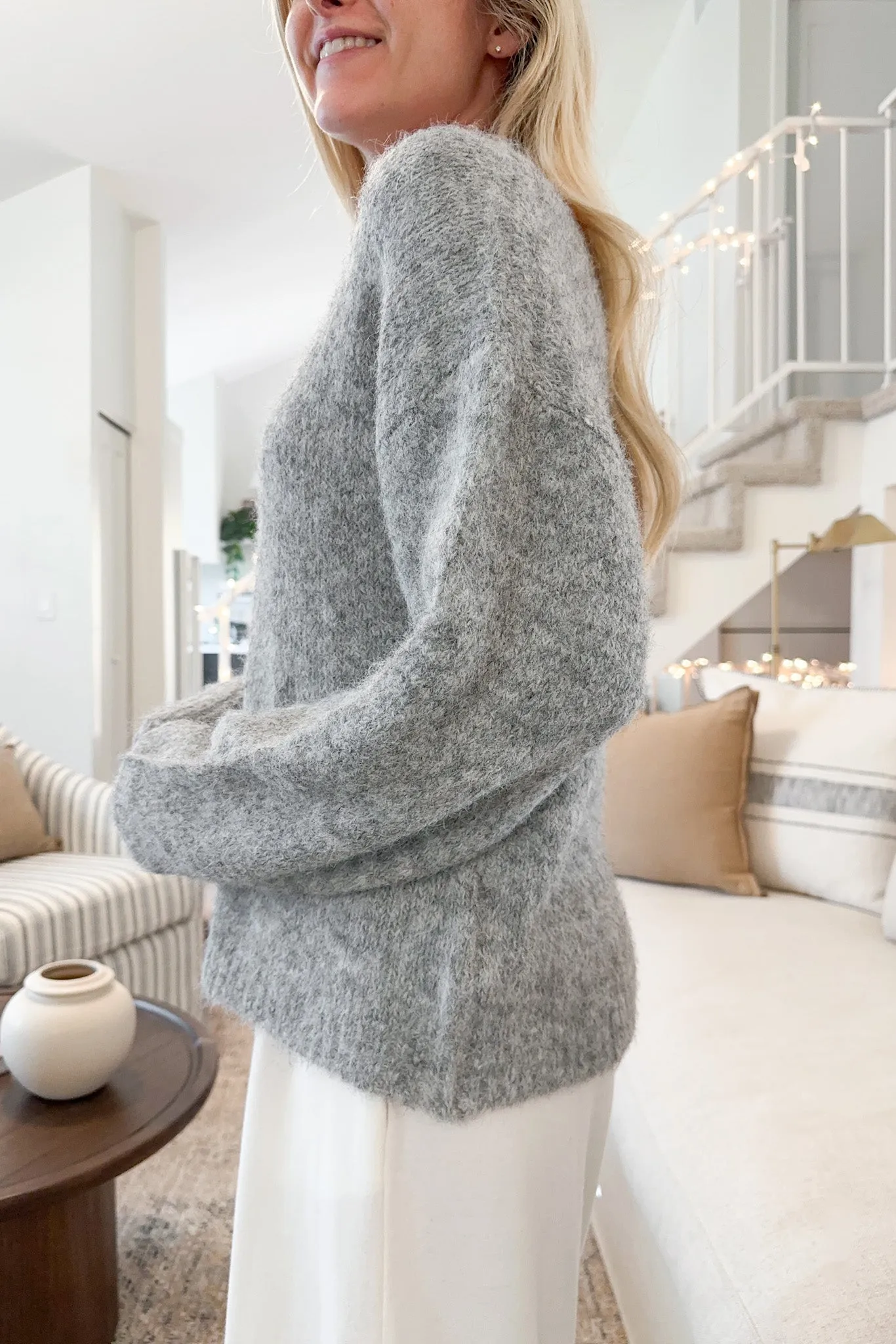 Cloud Slouchy Pullover in Heather Grey