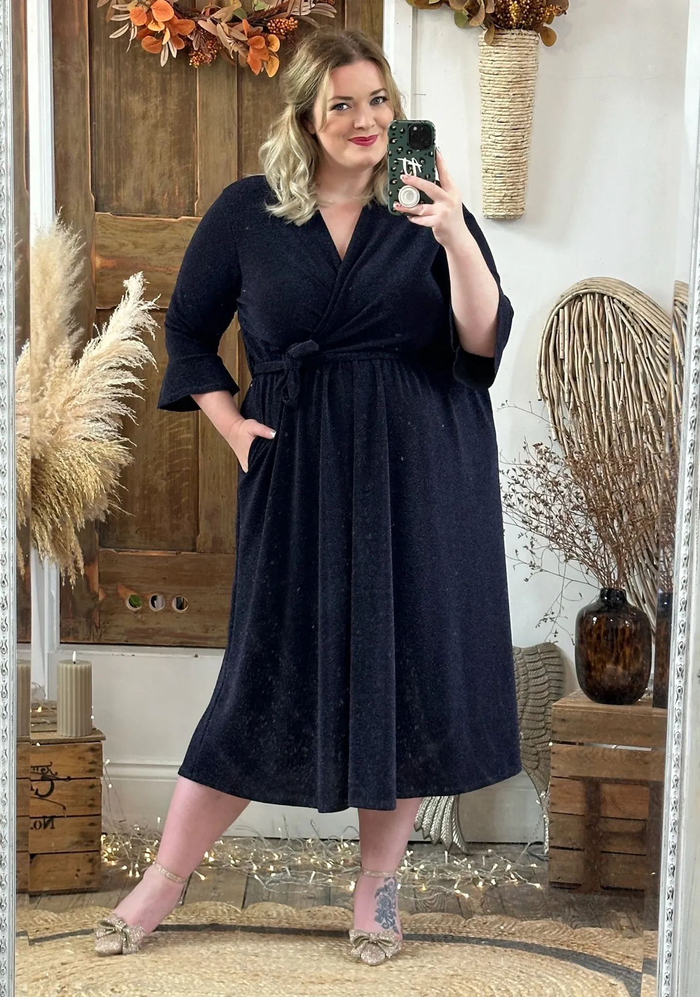 Deep Midnight Blue Sparkly Roxy Midaxi Dress