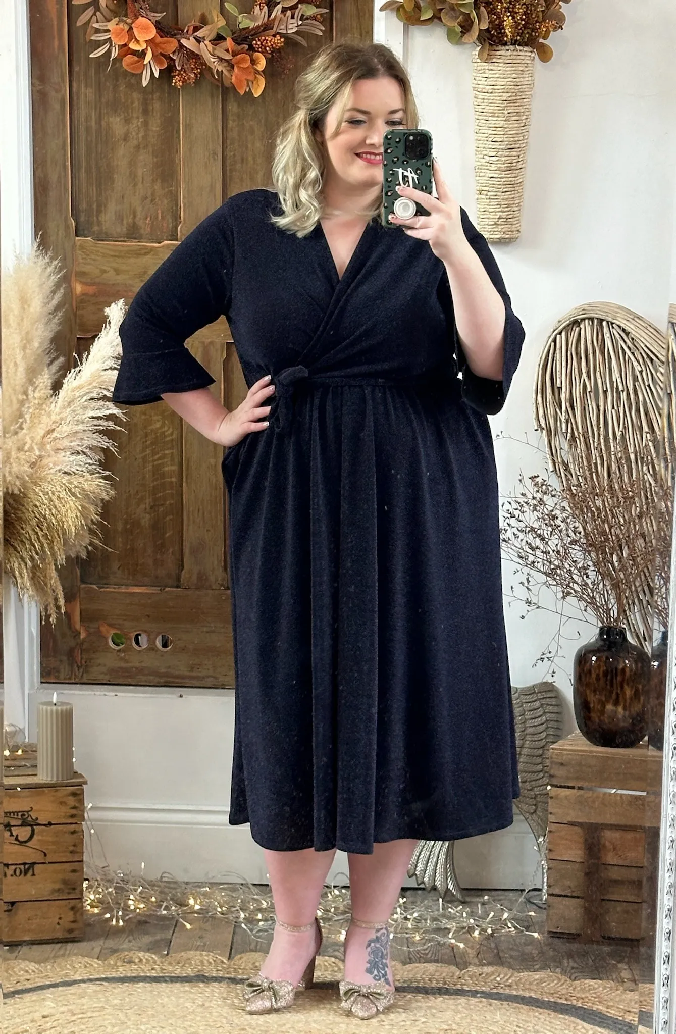 Deep Midnight Blue Sparkly Roxy Midaxi Dress
