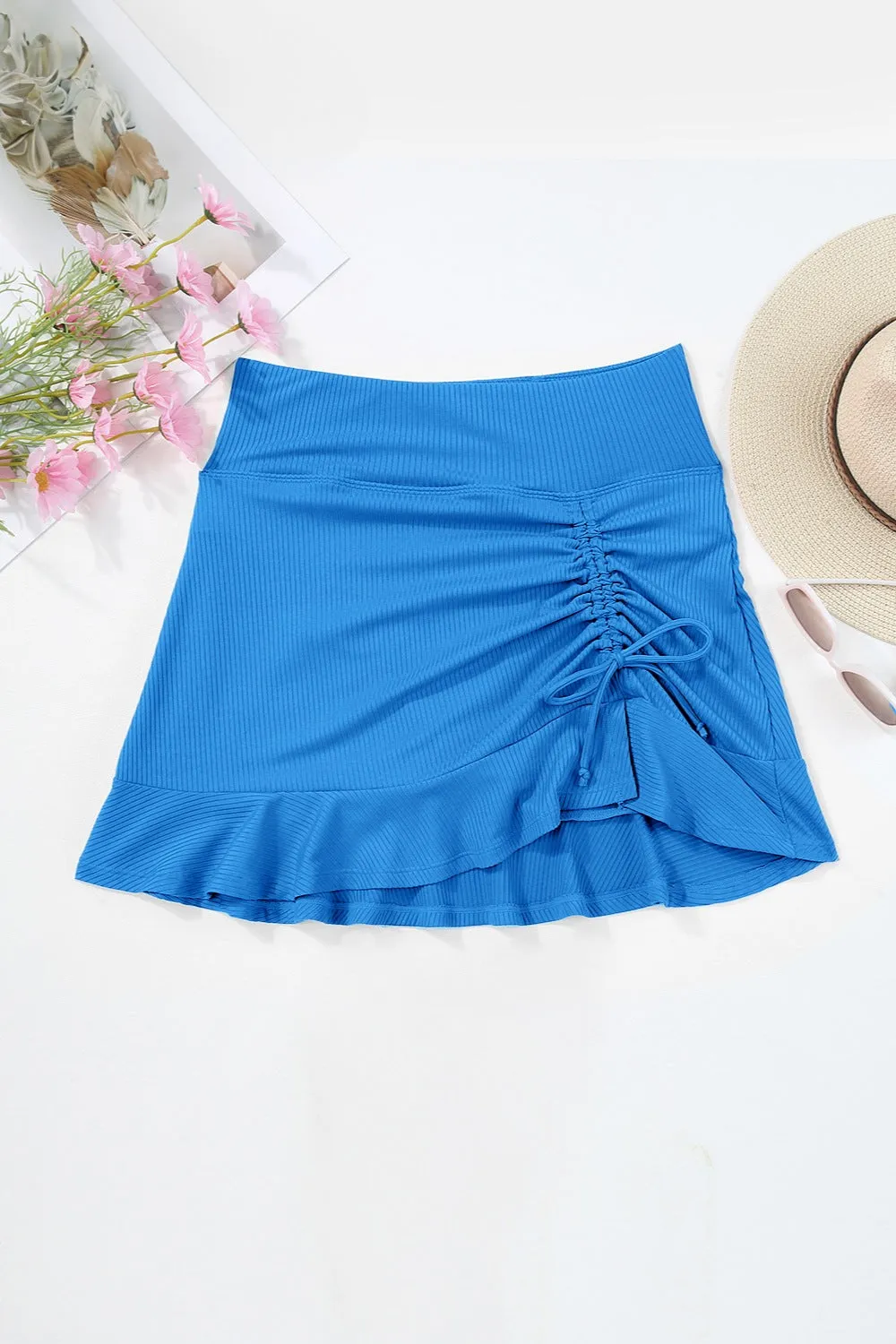 Ellie Ruched Elastic Waist Swim Skirt