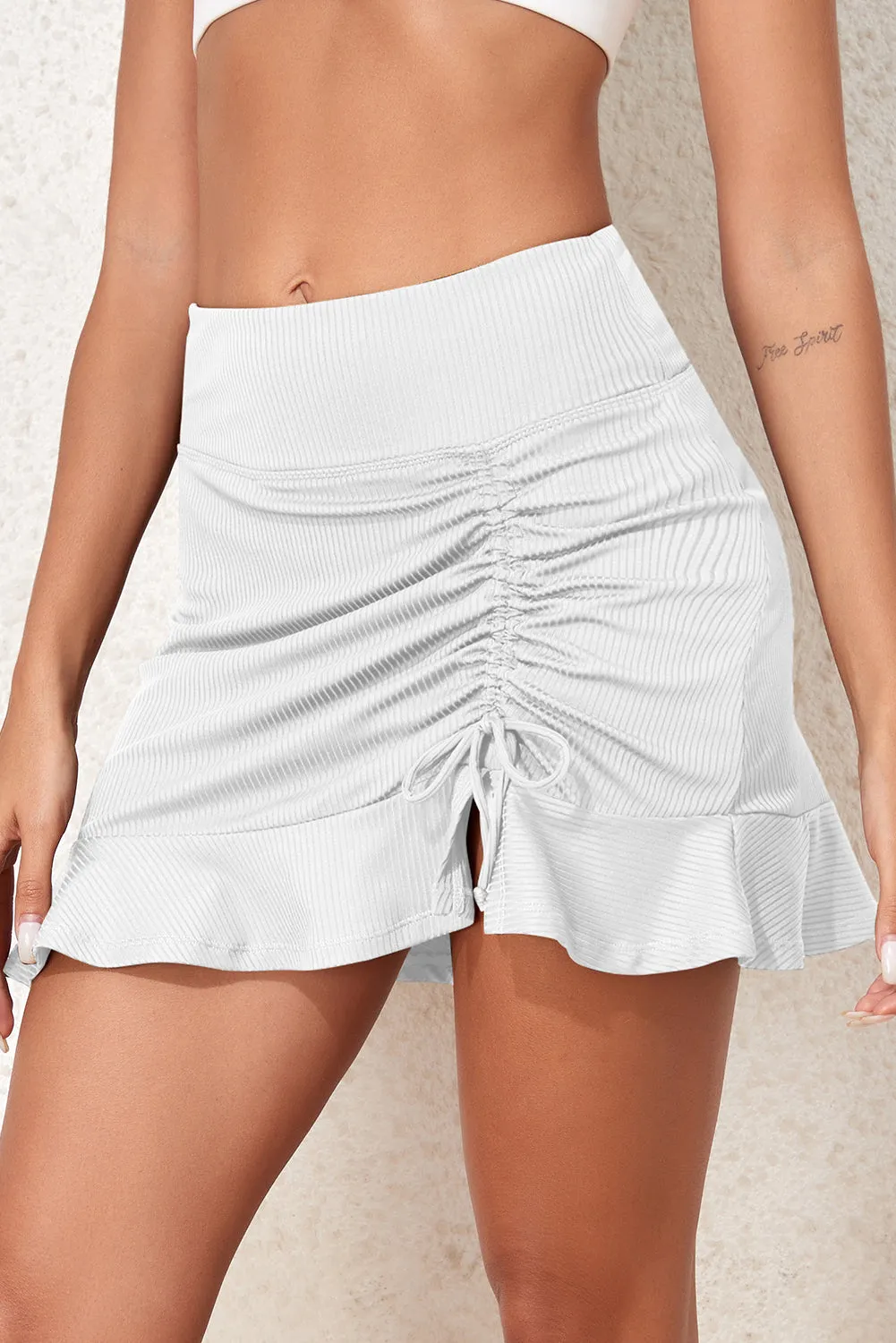 Ellie Ruched Elastic Waist Swim Skirt