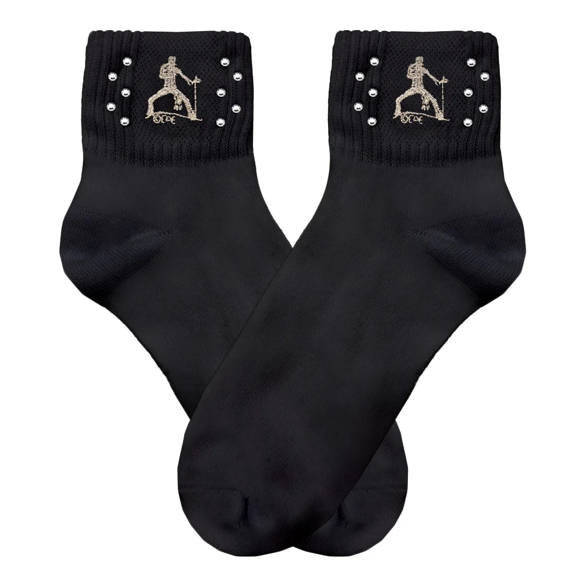 Elvis Silhouette Rhinestone Socks