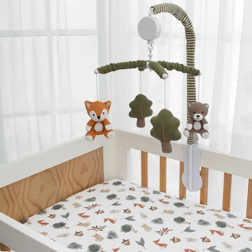 Forest Retreat Babies Knitted Musical Cot Mobile Baby Nursery