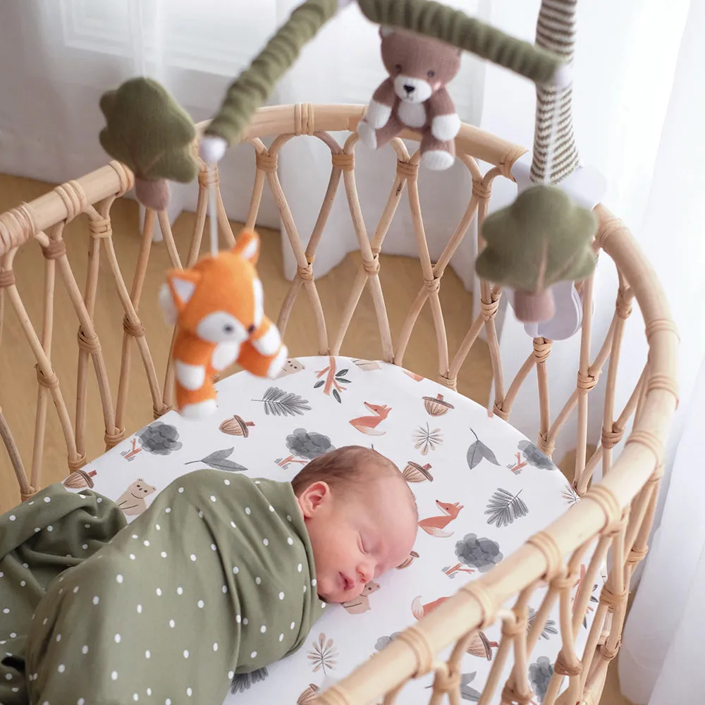 Forest Retreat Babies Knitted Musical Cot Mobile Baby Nursery