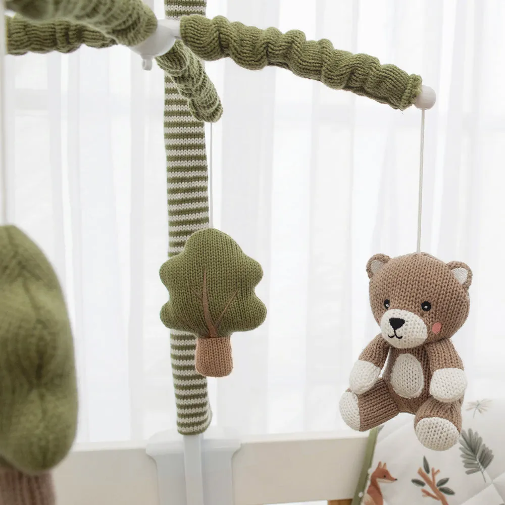 Forest Retreat Babies Knitted Musical Cot Mobile Baby Nursery