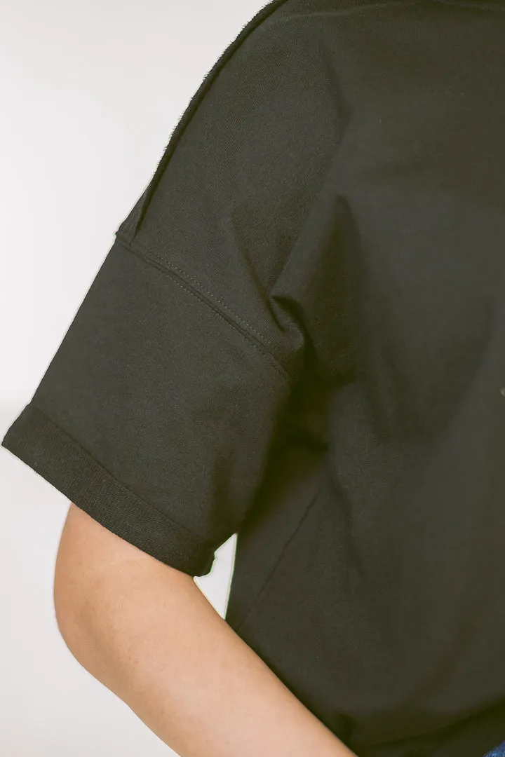 French Terry Box Tee | Black